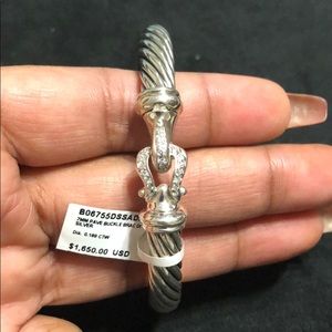 David Yurman 7MM Pave Buckle Bracelet